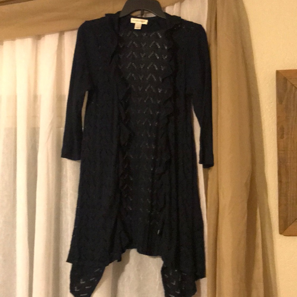 Ruffle Cardigan Nav Blue
